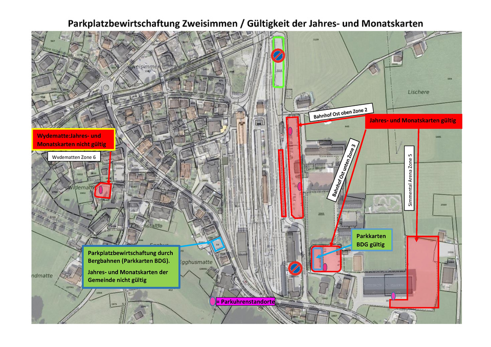 Parkplatzbewirtschaftung Zweisimmen Plan 07.02.2025