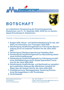 Botschaft 13.12.2024